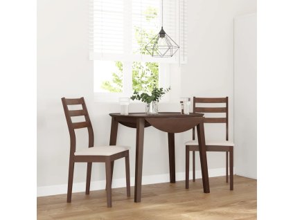 Multidom jedálenské stoličky s vankúšmi 2 ks Hnedá guma masívneho dreva