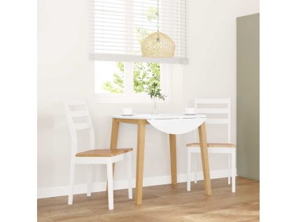 Multidom jedálenské stoličky 2 ks Biela masívna drevená guma