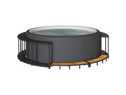 Multidom Okolie vírivky s úložným priestorom a dreveným schodíkom