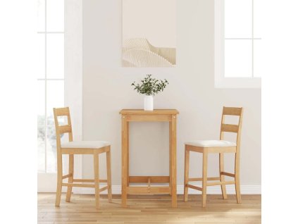 Multidom Barové stoličky s vankúšikmi 2 ks Prírodná kaučuk z masívneho