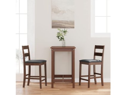 Multidom Barové stoličky s vankúšmi 2 ks Hnedá guma z masívneho dreva