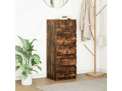 Multidom Komoda so zásuvkami, tmavý dub 37,5x35x99 cm, kompozitné drevo