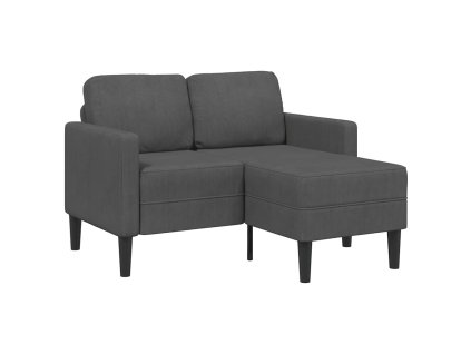 Multidom 2-miestna pohovka s ležadlom v tvare L, tmavosivá, 125 cm, ľanová