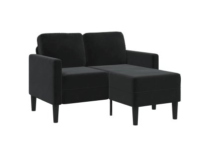 Multidom 2-miestna pohovka s ležadlom v tvare L, čierna 125 cm, zamat
