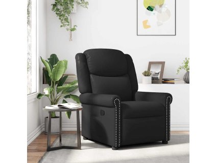 Multidom Sklápacie kreslo lesklé čierne umelá koža