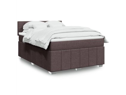 Multidom Boxspring posteľ s matracom tmavohnedá 160x200 cm látka