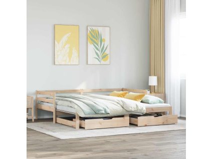 Multidom Rozkladacia denná posteľ s matracmi bez matraca 80x200 cm