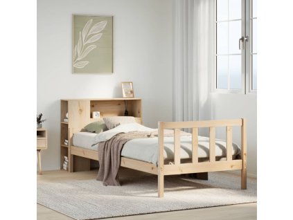 Multidom Posteľ s knižnicou bez matraca 90x190 cm borovicový masív