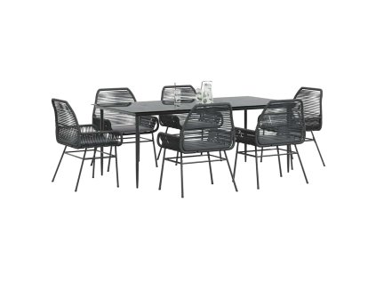 Multidom 7-dielna záhradná súprava a vankúše polyratan a sklo