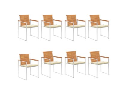 Multidom Záhradné stoličky 8 ks s podložkami akáciový masív