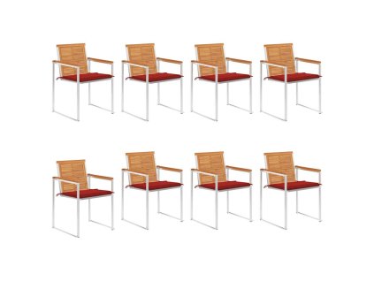 Multidom Záhradné stoličky 8 ks s podložkami akáciový masív