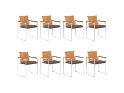 Multidom Záhradné stoličky 8 ks s podložkami akáciový masív