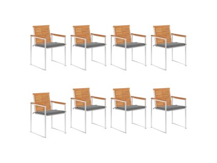 Multidom Záhradné stoličky 8 ks s podložkami akáciový masív
