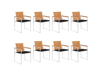 Multidom Záhradné stoličky 8 ks s podložkami akáciový masív