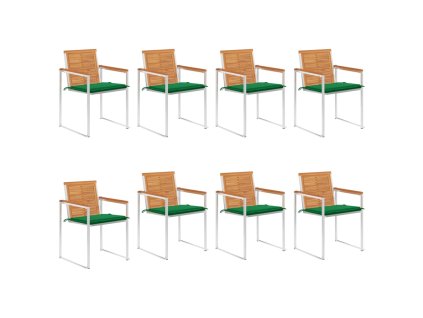 Multidom Záhradné stoličky 8 ks s podložkami akáciový masív