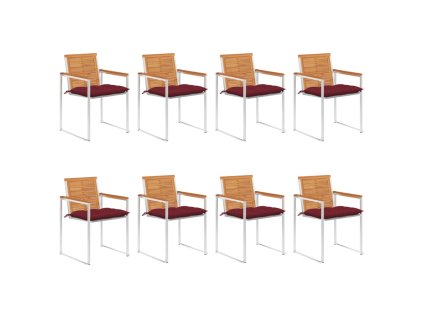 Multidom Záhradné stoličky 8 ks s podložkami akáciový masív