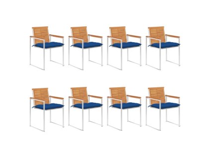 Multidom Záhradné stoličky 8 ks s podložkami akáciový masív