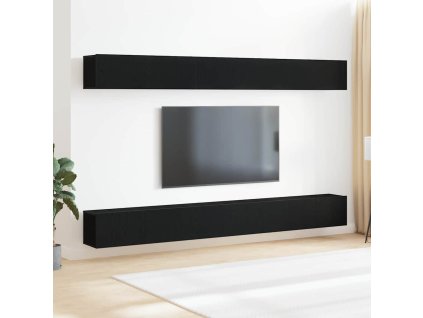 Multidom Zostava TV skriniek Nástenný Čierny dub Kompozitné drevo