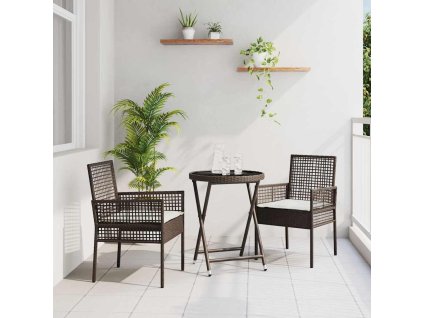 Multidom Záhradný bistro set 3 pcs Hnedá polyratan