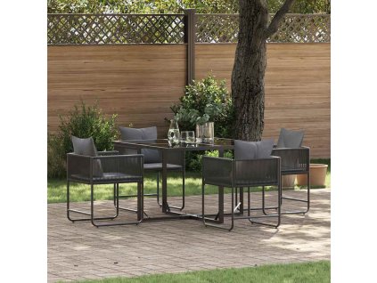 Multidom Záhradný jedálenský set 5 pcs Čierna Oceľ