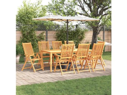 Multidom Záhradný jedálenský set 9 pcs Hnedá Pevné akáciové drevo