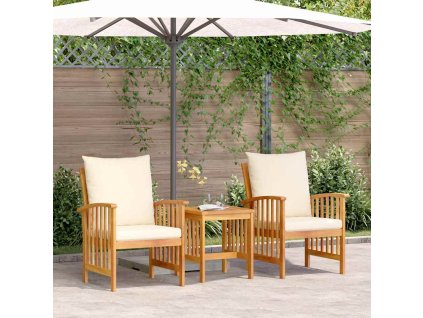 Multidom Súprava záhradných pohoviek s vankúšom 3 pcs Prírodný olej