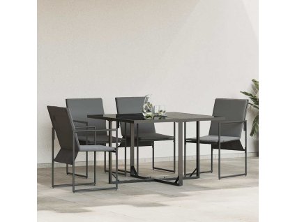 Multidom Stolička s vankúšom 4 pcs Čierna a antracit Textilén