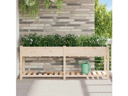 Multidom Záhradný kvetináč s poličkou Béžová 203 x 53 x 76,5 cm