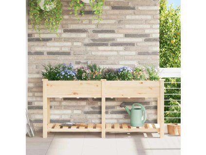 Multidom Záhradný kvetináč s poličkou Béžová 161,5 x 45 x 76,5 cm