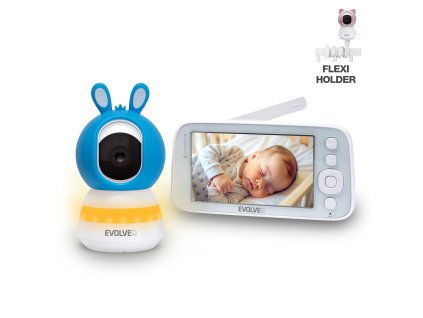 EVOLVEO Baby Monitor N5 - Set videoopatrovateľky s 360 ° dohľadom, obojsmernou komunikáciou a uspávankami,