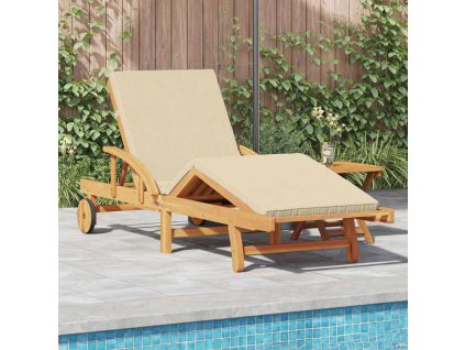 Multidom Lehátko s vankúšom Béžová 200 x 67 x 84cm Akáciový masív