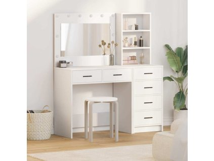 Multidom Toaletný stolík Biela 78.5 x 41 x 135 cm Kompozitné drevo