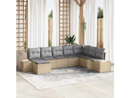 Multidom Súprava záhradných pohoviek s vankúšom 8 pcs polyratan