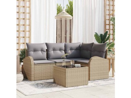 Multidom Súprava záhradných pohoviek Béžová polyratan