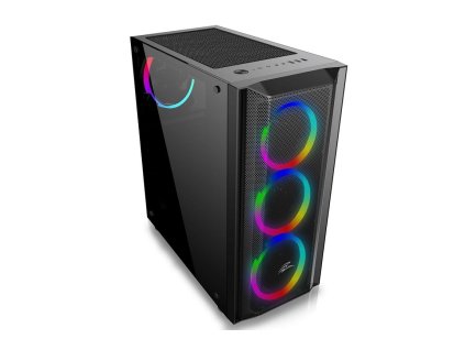 EVOLVEO Ptero Q1/Midi Tower/Transpar./Čierna