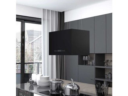 Multidom Závesný ostrovný digestor s dotykovým senzorom LCD 55 cm práškovaná oceľ