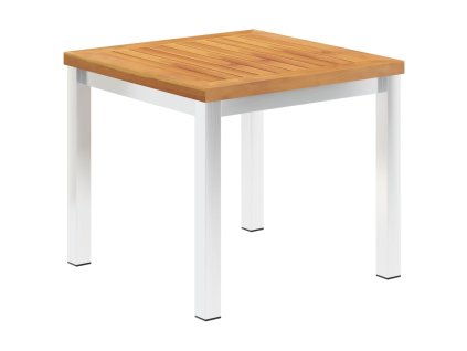 Multidom Záhradný príručný stôl 45x45x38 cm akáciový masív a nehrdzavejúca oceľ