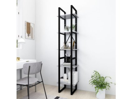 Multidom Knižnica s 5 policami, betónová 40x30x175 cm, kompozitné drevo