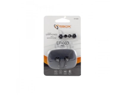 SBOX EP-033B, Slúchadlá do uší s mikrofónom Black