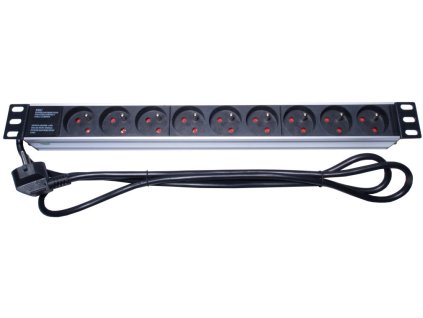 PremiumCord panel do 19'' 1U, 9x230V, 2m