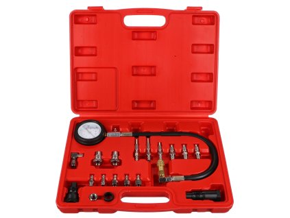 Sada pro testování tlaku válce naftových motorů MECHANIC ENGINE TESTER 21, 0-70bar, 21ks SIXTOL