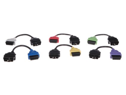 Kompletní sada OBD-II redukcí FiatECUScan pro osobní auta MECHANIC CABLE SET 3, 6ks SIXTOL