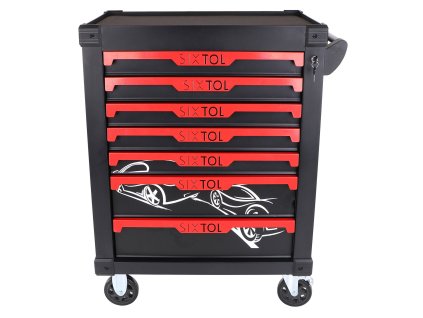 Dílenský vozík na nářadí MECHANIC TROLLEY KEVIN, 7 šuplíků SIXTOL