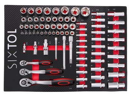 Modul s nářadím do dílenského vozíku MECHANIC TOOL TRAY 1, 80ks SIXTOL