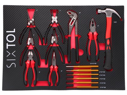 Modul s nářadím do dílenského vozíku MECHANIC TOOL TRAY 4, 15ks SIXTOL