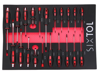 Modul s nářadím do dílenského vozíku MECHANIC TOOL TRAY 8, 21ks SIXTOL