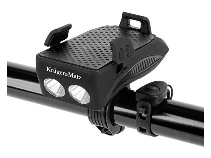 KRUGER &MATZ XT50 Držiak telefónu na bicykel 4v1 so svietidlom a powerbankou
