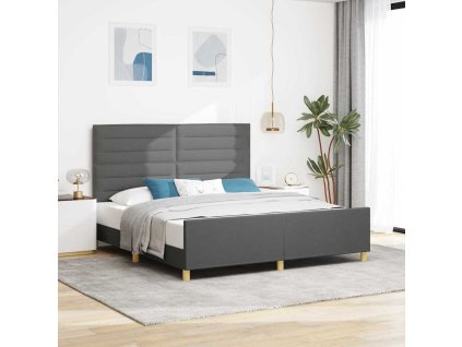 Multidom Rám postele s čelnou doskou Tmavo šedá 180 x 200 cm látka