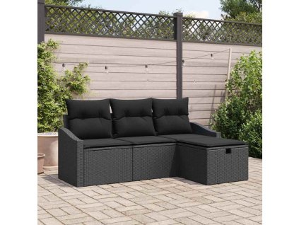 Multidom Sada pohoviek s vankúšom 4 pcs polyratan