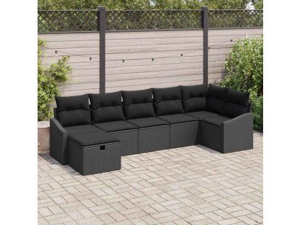 Multidom Sada pohoviek s vankúšom 7 pcs polyratan